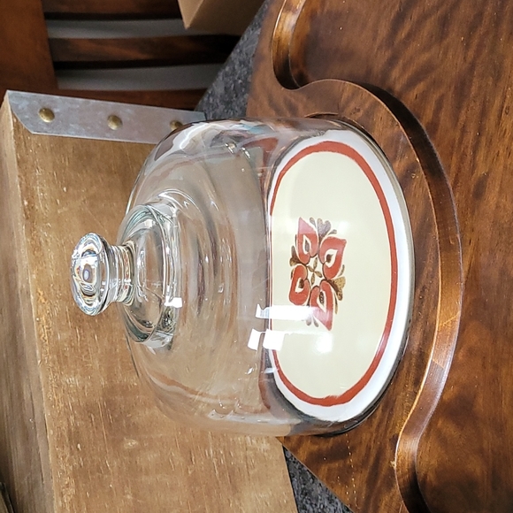 Vintage Wood Charcuterie Board with Glass Dome - Picture 7 of 11